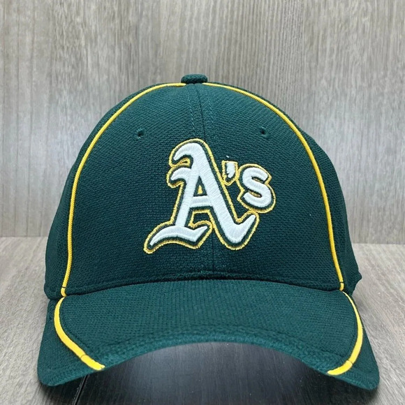 Oakland Athletics New Era Cap Hat Adult M-L MLB 39Thirty Baseball Fitted Green - Picture 1 of 9